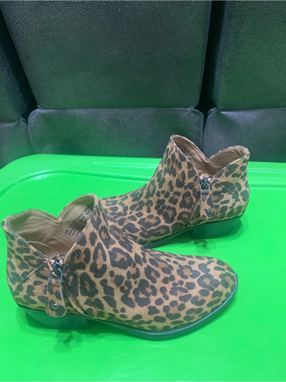 SO Leopard Print Ankle Booties in Brown and Black